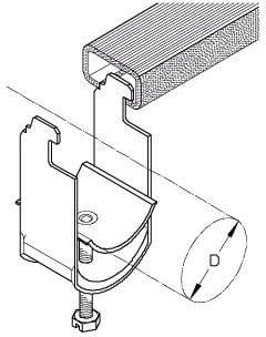 DIETZEL - Kabelschelle, für Ø 24-28 mm, C-Profil, Schlitzweite 11 mm, 92 mm, verzinkt