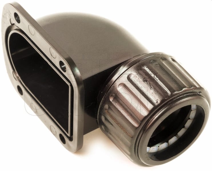 DIETZEL - Winkel mit Flansch, Ø 32 mm, IP54, PPO, halogenfrei, schwarz