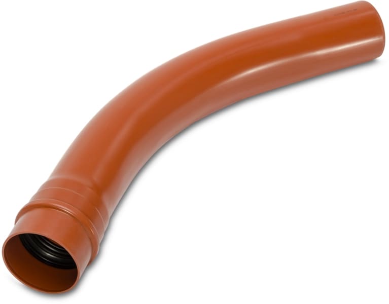DIETZEL - PVC-Kabelschutz-Steckbogen, Ø110mm, 45°, mit Muffe und Dichtring, rotbraun, ÖBB