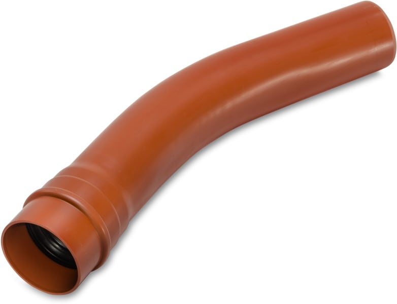 DIETZEL - PVC-Kabelschutz-Steckbogen, Ø110mm, 30°, mit Muffe und Dichtring, rotbraun, ÖBB
