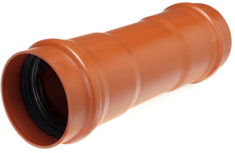 DIETZEL - PVC-Kabelschutz-Doppelsteckmuffe Ø 110 mm, mit Profildichtringen, rotbraun - ÖBB