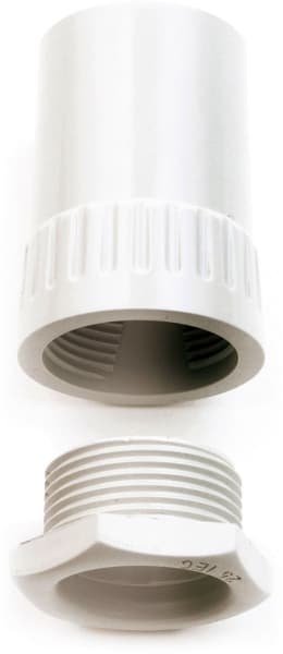 DIETZEL - PVC-Anschlussverschraubung, Ø 25 mm, gerade, hellgrau