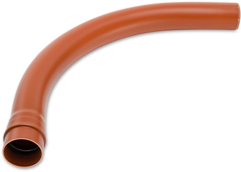 DIETZEL - PVC-Kabelschutz-Steckbogen, Ø110mm, 90°, mit Muffe und Dichtring, rotbraun
