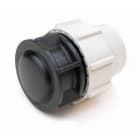 DIETZEL - PP-Schraubendkappe, Ø 30 mm, 1Zoll, druckdicht 16 bar, hellgrau/schwarz