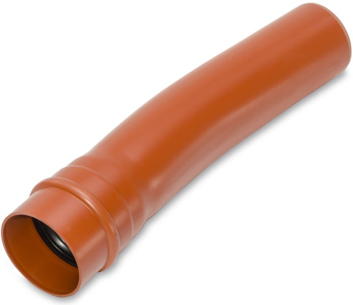 DIETZEL - PVC-Kabelschutz-Steckbogen, Ø110mm, 15°, mit Muffe und Dichtring, rotbraun, ÖBB