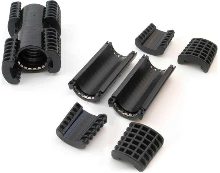 DIETZEL - PVC-Reparatur-Halbrohr-Muffe, Ø 50 mm, druckdicht, schwarz