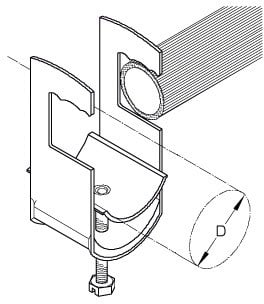 DIETZEL - Kabelschelle, für Ø 44-52 mm, Rund- und Flachprofil bis 22 mm, 91 mm, verzinkt