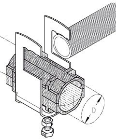 DIETZEL - Hochfrequenz-Kabelschelle,für 1/2'',Rund-/Flachprofil bis 22mm,93mm,verz.