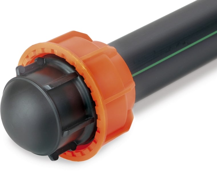 DIETZEL - PP-Endkappe, Ø 50 mm, für LWL, druckdicht 16 bar, orange/schwarz