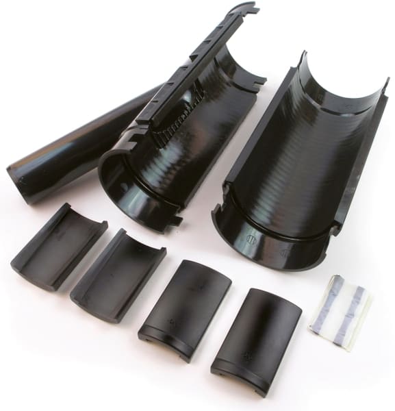 DIETZEL - PVC-Reparatur-Halbrohr-Bogen, Ø 50 mm, 90°, druckdicht, schwarz