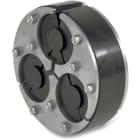 DIETZEL - Ringraumdichtung,Ø125mm,Segmentring,3Durchg./Ø10-40mm,40mm Dichtbr.,V2A/EPDM