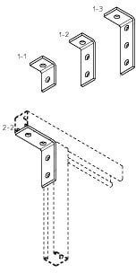 DIETZEL - Eckverbinder, 90°, 1-2 Loch, 42x40x106 mm, tauchfeuerverzinkt
