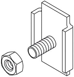 DIETZEL - Gitterbahnverbinderklemmstücke, 17x24 mm, inkl. Mutter, Edelstahl (V2A)