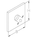 DIETZEL - Montageplatte, Ø 13 mm, 50x50 mm, tauchfeuerverzinkt