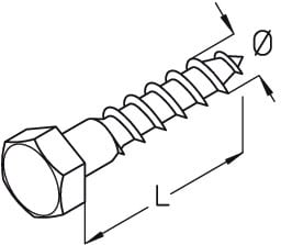 DIETZEL - Sechskantholzschraube, Ø 8 mm, 60 mm, SW 13 mm, galvanisch verzinkt