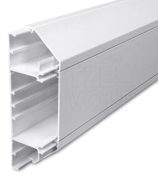 DIETZEL - PVC-Sockelleistenkanal, 50x170 mm, Starline, 2x abgeschrägt, weiß, 3 m, Premium