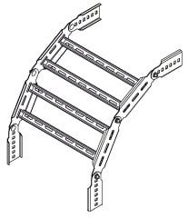 DIETZEL - Leitervertikalbogen, 200x60x350 mm, tauchfeuerverzinkt