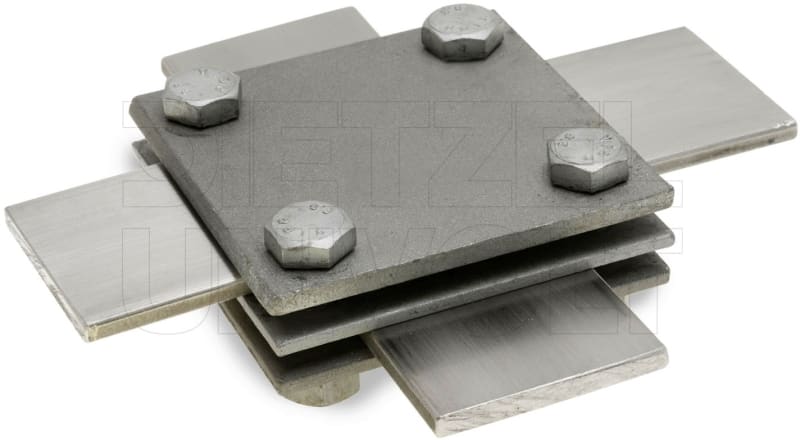 DIETZEL - Kreuzklemme, M8x25 mm, Klemmbereich flach/flach 40/40 mm, 3teilig, feuerverzinkt