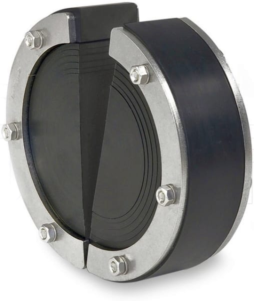DIETZEL - Ringraumdichtung,Ø150mm,Segmentring,1Durchg./Ø75-110mm,40mm Dichtbr.,V2A/EPDM