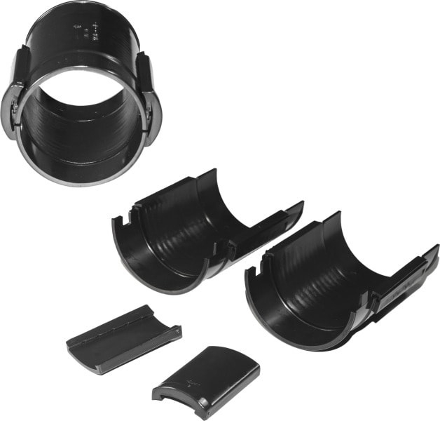 DIETZEL - PVC-Reparatur-Halbrohr-Muffe, Ø 110 mm, druckdicht, schwarz, 180 mm