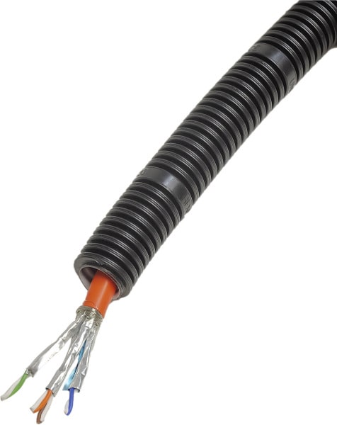 DIETZEL - HFT-Panzerflexrohr,Ø20mm,biegs.,vorverdr.,halogenfr.,50m  CAT7/LAN 1000