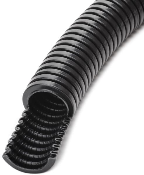 DIETZEL - PVC-Panzerflexrohr, Ø32mm, biegsam, mittel, Turborillen, schwarz, 25m