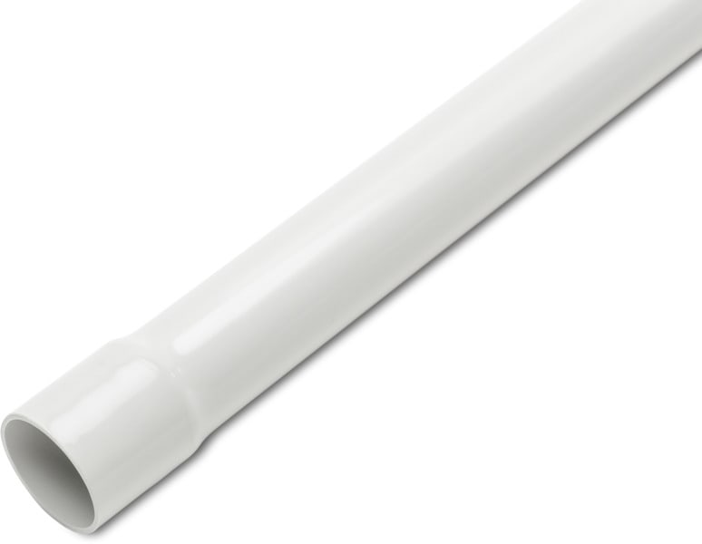 DIETZEL - PVC-Panzerrohr, Ø40mm, starr, schwer, gemufft, UV, hellgrau, in PE-Folie, 3 m