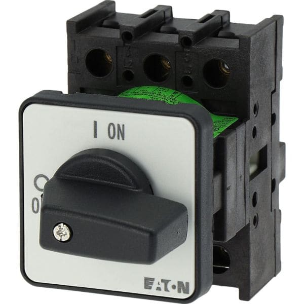 EATON - EIN-AUS-Schalter, P1, 32 A, Einbau, 3-polig, mit schwarzem Knebel und Frontschild
