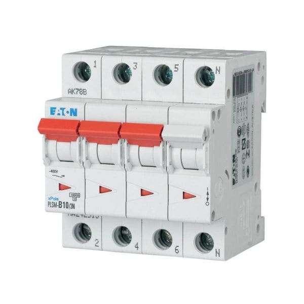 EATON - Leitungsschutzschalter, 10 A, 3p+N, Charakteristik: B