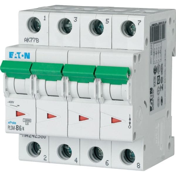 EATON - Leitungsschutzschalter, 6 A, 4p, Charakteristik: B