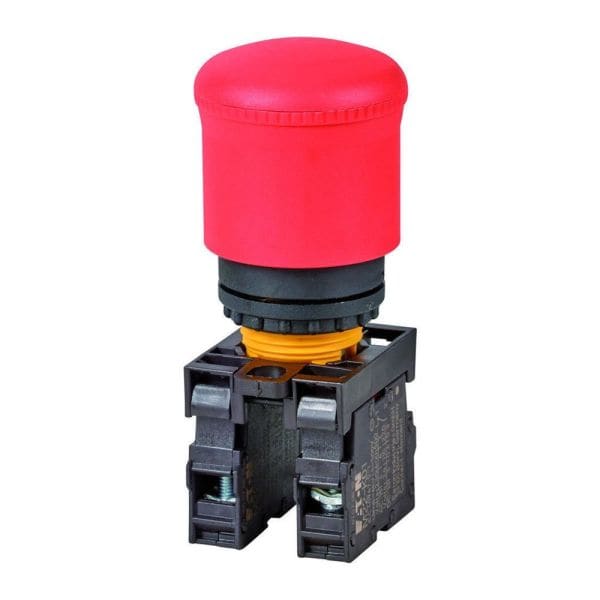EATON - NOT-HALT-/NOT-AUS-Taste, RMQ-Titan, Pilzform, 38 mm, unbeleuchtet, Zugentriegelung, 1 Ö, 1 S, rot (RAL 3000), gelb