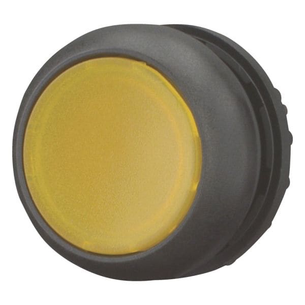 EATON - Leuchtdrucktaste, RMQ-Titan, flach, rastend, gelb, unbeschriftet, Frontring Schwarz