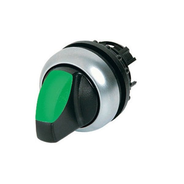 EATON - Leuchtwahltaste, RMQ-Titan, mit Knebelgriff, rastend, 2 Stellungen, grün, Frontring Titan