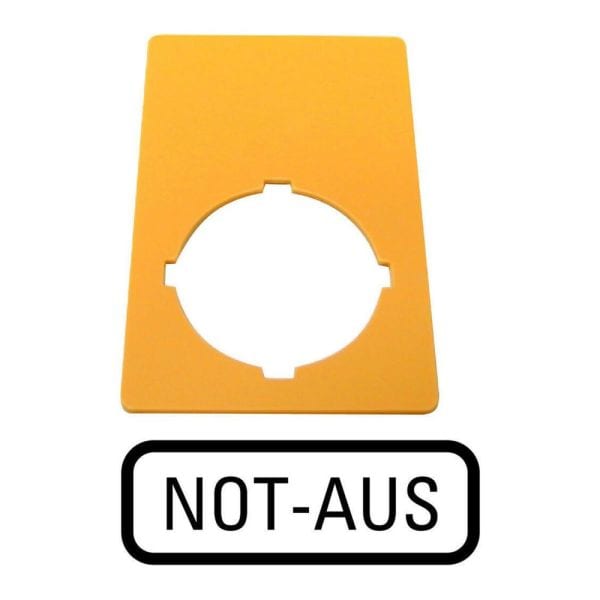 EATON - Schild, NOT-AUS, gelb, H x B = 50 x 33 mm, NOT-AUS