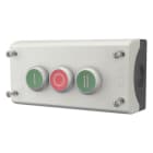 EATON - Gehäuse, Drucktasten, Gehäuse, tastend, 3 Ö, 3 S, Schraubanschluss, Befehlsstellen 3, grau, beschriftet, Frontring Titan