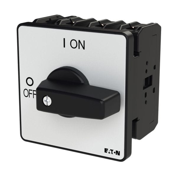 EATON - EIN-AUS-Schalter, P3, 63 A, Einbau, 3-polig + N, mit schwarzem Knebel und Frontschild