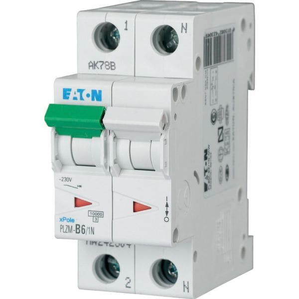 EATON - Leitungsschutzschalter, 6 A, 1p+N, Charakteristik: B