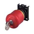 EATON - NOT-HALT-/NOT-AUS-Taste, RMQ-Titan, Pilzform, 38 mm, unbeleuchtet, Schlüsselentriegelung, 1 Ö, rot, gelb, RAL 3000, nicht schließanlagenfähi