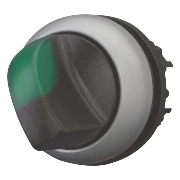 EATON - Leuchtwahltaste, RMQ-Titan, mit Knebelgriff, rastend, 2 Stellungen (V-Stellung), grün, Frontring Titan