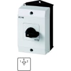 EATON - Umschalter, T0, 20 A, Aufbau, 1 Baueinheit(en), Kontakte: 2, 45 °, tastend, mit 0-Stellung, mit 2-seitigem Rückzug nach 0, 1>0<2, Abwicklung