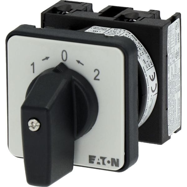 EATON - Umschalter, T0, 20 A, Einbau, 1 Baueinheit(en), Kontakte: 2, 45 °, tastend, mit 0-Stellung, mit 2-seitigem Rückzug nach 0, 1>0<2, Abwicklung
