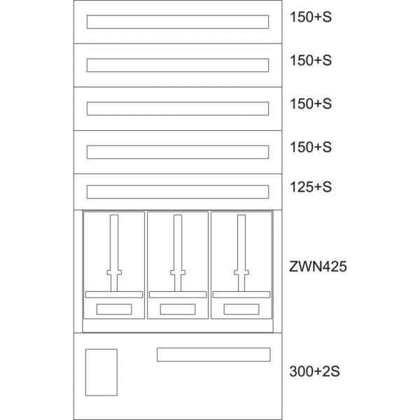 EATON - Zaehlerverteiler AP,VZ,3ZP,5NR,OÖ/SBG,B800xH1560x262,5mm