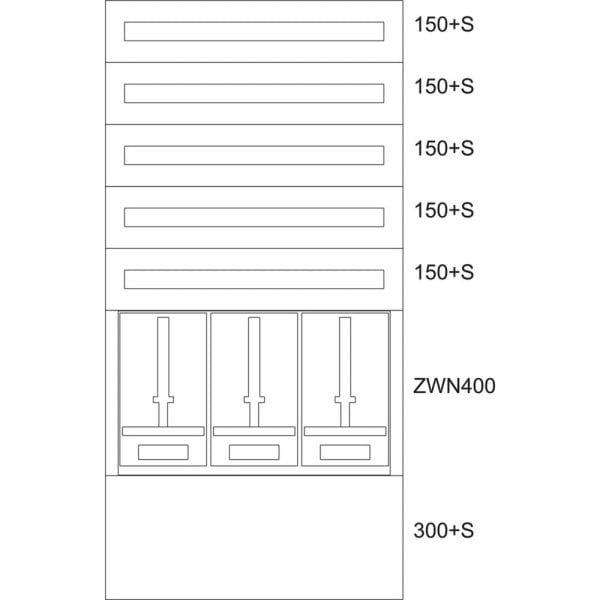 EATON - Zaehlerverteiler AP,VZ,3ZP,5NR,EVN,B800xH1560x262,5mm