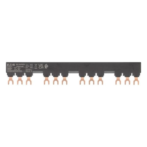 EATON - Drehstromschienenblock, berührungssicher, kurzschlussfest, Ue = 690 V, Iu = 63 A, Schutzschalter: 4, Teilungsmaß 45 + 9 mm, Ausführung des e