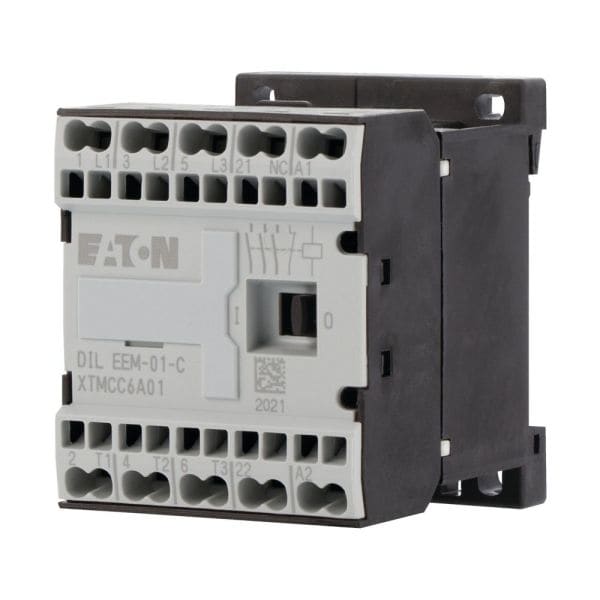 EATON - Leistungsschütz, 230 V 50 Hz, 240 V 60 Hz, 3-polig, 380 V 400 V, 3 kW, Kontaktbestückung Ö = Öffner= 1 Ö, Federzugklemmen, Wechselstrombetät