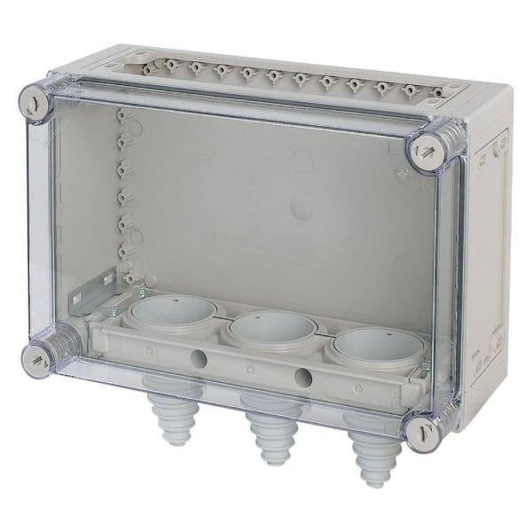 EATON - Verteilergehäuse, +Kabelschellen und Kabelstutzen, HxBxT=250x375x175mm
