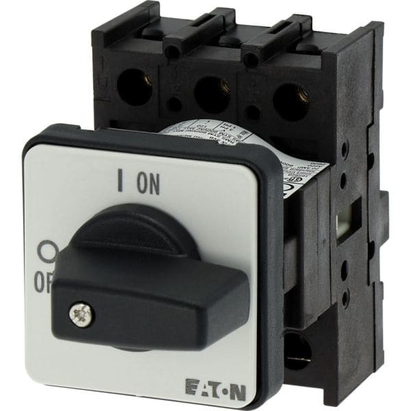 EATON - EIN-AUS-Schalter, P1, 25 A, Einbau, 3-polig, mit schwarzem Knebel und Frontschild