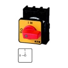 EATON - EIN-AUS-Schalter, P1, 25 A, Einbau, 3-polig, NOT-AUS-Funktion, mit rotem Knebel und gelbem Frontschild