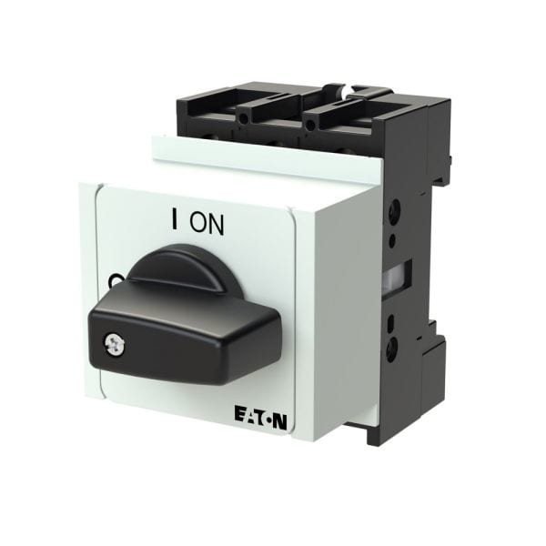EATON - EIN-AUS-Schalter, P1, 25 A, Verteilereinbau, 3-polig, mit schwarzem Knebel und Frontschild