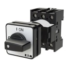 EATON - EIN-AUS-Schalter, P1, 25 A, Zwischenbau, 3-polig, mit schwarzem Knebel und Frontschild